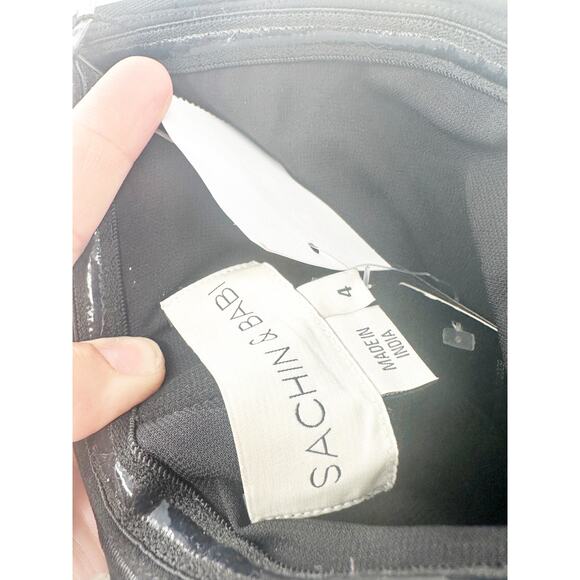 Sachin & Babi Keira Black Strapless Faux Pearl Bow Evening Gown Size 4 NWT - Picture 6 of 8